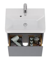 Тумба Luxury, 55 см, подвесная, 1 ящик, серый базальт арт-99.2011 — фото 10, Тумбы под раковину