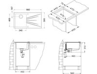 Мойка для кухни KARAT 10 (Цвет под заказ) 860X5001X правая в комплекте с сифоном 1127251 арт-1103666.0 — фото 2, Кухонные мойки