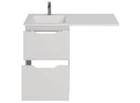 Тумба Bona, 60 см, напольная, 2 ящика, белый глянец арт-99.0451 — фото 7, Тумбы под раковину