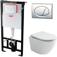 Комплект унитаза Ceramicanova Uno Rimless CN11001 с инсталляцией Alcaplast Sadromodul AM101/1120-3:1 арт-CN11001+AM101/1120-3:1 RU M71-0001 — фото 1, Комплекты унитаз + инсталляция