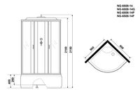 Душевая кабина Niagara Classic NG-6508-14P (90х90х215) высокий поддон(40см),черный,стекло тонированн арт-65081434P — фото 4, Душевые кабины