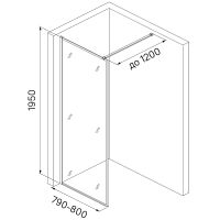 Душевая перегородка Iddis Slide 80 профиль Белый матовый стекло прозрачное арт-SLI8WS8i23 — фото 6, Душевые перегородки