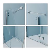 Душевая дверь Iddis Slide 121 профиль Хром стекло прозрачное арт-SLI6CH2i69 — фото 2, Распашные душевые двери