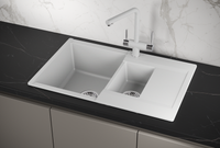 Granula-ES- (БЕЛЫЙ), кухонная мойка, кварц, ESTETICA арт-7808, АРКТИК — фото 1, Кухонные мойки