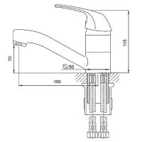 Смеситель для кухни Melodia della vita Jive Хром арт-MDV35411 — фото 4, Смесители для кухни