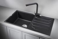 Granula-, кухонная мойка, кварц арт-8601, ЧЁРНЫЙ — фото 2, Кухонные мойки