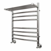 Водяной полотенцесушитель Point Альфа П7 500x600 с полкой Хром арт-PN05156SP — фото 6, Водяные полотенцесушители