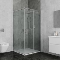 Душевой уголок Ambassador Queen 120х80 профиль Хром стекло прозрачное арт-11011106R — фото 1, Прямоугольные душевые уголки