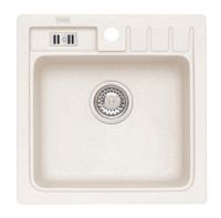 Мойка для кухни ALVEUS NIAGARA 20 GRANITAL ARCTIC-G11 465x465x180;1x с сифоном 1105419, арт-1100885.0 — фото 1, Кухонные мойки