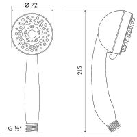 Ручной душ Melodia della vita Standard Хром арт-MKP20574BL — фото 2, Лейки для душа