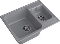 GRANFEST Мойка QUARZ 09 1,5-чаши 620*480мм темно-серый арт.GF-Z- арт-09 темно-серый — фото 2, Кухонные мойки