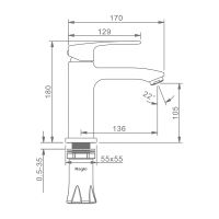 Смеситель для раковины Raglo Графит матовый арт-R01.10.09 — фото 12, Смесители для раковины