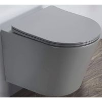 Унитаз CeramaLux подвесной Серый матовый с сиденьем Микролифт арт-B2330-3MH — фото 1, Подвесные унитазы