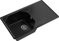 GRANFEST Мойка UNIQUE 840L 1-чаша+крыло 840*500мм черный арт.GF- арт-U-840L черный — фото 1, Кухонные мойки