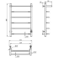 Электрический полотенцесушитель Aringa Киото 80x40 с полкой Хром арт-AR03004CH — фото 4, Электрические полотенцесушители