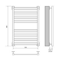 Товар: Водяной полотенцесушитель Melodia della vita Square 50х80 П8 Полированная сталь арт-MTRSQ5080 - фото 2 Водяной полотенцесушитель Melodia della vita Square 50х80 П8 Полированная сталь арт-MTRSQ5080 — фото 2, Водяные полотенцесушители