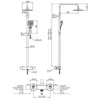 Душевая система Remer Elegance с термостатом Хром арт-EQ32A8CPUFD30 — фото 2, Душевые стойки