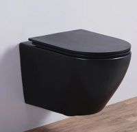 Товар: Унитаз CeramaLux подвесной Черный матовый с сиденьем Микролифт арт-5177MB - фото 3 Унитаз CeramaLux подвесной Черный матовый с сиденьем Микролифт арт-5177MB — фото 3, Подвесные унитазы