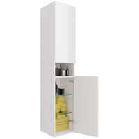 Пенал PERFECTO, 35 см, подвесной/напольный, универсальный, 2 дверцы, push-to-open, 4 стеклянные полк арт-99.0809 — фото 14, Пеналы для ванной комнаты