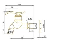 Кран для одного типа воды Bronze de Luxe Бронза с аэратором арт-21974/1 — фото 2, Краны
