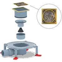 Душевой трап Bronze de Luxe Дракон с решеткой Бронза арт-21986-5602 — фото 5, Трапы для душа