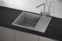 Granula-ES-, кухонная мойка, кварц, ESTETICA арт-6202, АЛЮМИНИУМ — фото 1, Кухонные мойки