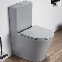 Унитаз компакт CeramaLux Светло-серый матовый с бачком и сиденьем Микролифт арт-2179XMH — фото 1, Напольные унитазы