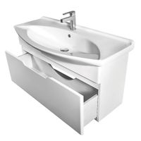 Тумба LAGUNA, 85 см, подвесная, 1 ящик, белый глянец арт-99.0103 — фото 3, Тумбы под раковину