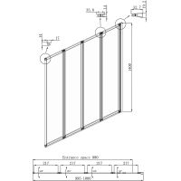 Шторка на ванну Ambassador Bath Screens 100х140 профиль Хром стекло CrystalPure арт-16041111R — фото 3, Складные шторки для ванной
