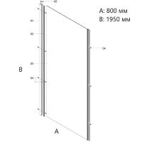 Душевая стенка Creto Astra 80 профиль Черный матовый стекло прозрачное арт-121-SP-800-C-B-6 (260069) — фото 2, Боковые стенки