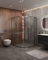 Душевой уголок CEZARES арт-MOLVENO-RH-22-120/110-C-GM-IV — фото 1, Асимметричные душевые уголки