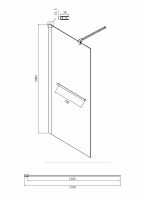 Душевая перегородка Ambassador Walk-in 120х200 профиль Хром стекло прозрачное арт-15031133 — фото 2, Душевые перегородки