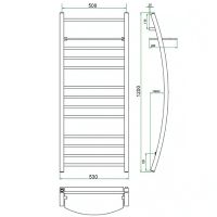 Водяной полотенцесушитель Grota Vela 530х1200 Хром арт-Вела 53/120 — фото 3, Водяные полотенцесушители