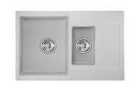 Granula-ES- (БЕЛЫЙ), кухонная мойка, кварц, ESTETICA арт-7808, АРКТИК — фото 2, Кухонные мойки