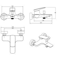 Товар: Смеситель для ванны Bond Cube Черный матовый арт-B03-3188 - фото 2 Смеситель для ванны Bond Cube Черный матовый арт-B03-3188 — фото 2, Смеситель для ванны