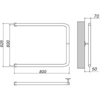 Водяной полотенцесушитель Grota Modesto 60х80 Хром арт-Модесто 60/80 — фото 2, Водяные полотенцесушители