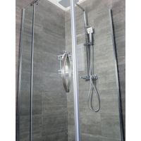 Душевой уголок Alex Baitler 100х100 профиль Хром стекло тонированное арт-AB245-100 — фото 3, Душевые уголки трапеция