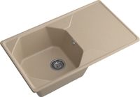GRANFEST Мойка UNIQUE 840L 1-чаша+крыло 840*500мм песочный арт.GF- арт-U-840L песочный — фото 1, Кухонные мойки