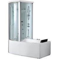 Акриловая ванна с душевой кабиной Gemy 170х85 G8040 B L с гидромассажем арт-G8040BL — фото 1, Акриловые ванны