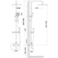 Душевая система Melodia della vita Jazz Черная матовая арт-MSC00107С_bk — фото 2, Душевые стойки