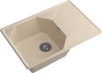 GRANFEST Мойка UNIQUE 740L 1-чаша+крыло 740*500мм кашемир арт.GF- арт-U-740L кашемир — фото 1, Кухонные мойки