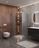 Душевой уголок CEZARES арт-MOLVENO-R-2-90-P-Cr — фото 2, Душевые уголки четверть круга