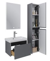 Тумба Luxury, 55 см, подвесная, 1 ящик, серый базальт арт-99.2011 — фото 3, Тумбы под раковину