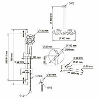 Душевая система Swedbe Platta Хром арт-5543 — фото 2, Встраиваемые душевые комплекты