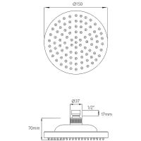 Верхний душ Melodia della vita Standard Middle Хром арт-MKP20480 — фото 4, Верхние души