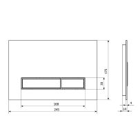 Клавиша смыва KK POL Vitrum Grande V1 Черная глянцевая Хром арт-SPP/107/0/K — фото 2, Кнопки смыва