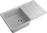 GRANFEST Мойка LEVEL 860L 1-чаша+крыло 860*500мм серый арт.GF- арт-LV-860L серый — фото 1, Кухонные мойки