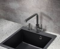 Смеситель для кухни Milacio Ultra нержавеющая сталь / матовый / Total Black / однорычажный / с поворотным изливом 210 мм арт-MCU.555.TB — фото 3, Смесители для кухни