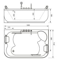 Акриловая ванна Gemy 180х116 G9085 K L с гидромассажем арт-G9085KL — фото 2, Акриловые ванны