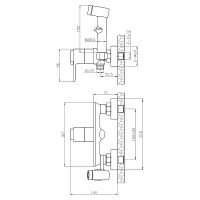 Гигиенический душ со смесителем Rossinka с термостатом Хром арт-RS50-52 — фото 2, Гигиенические души